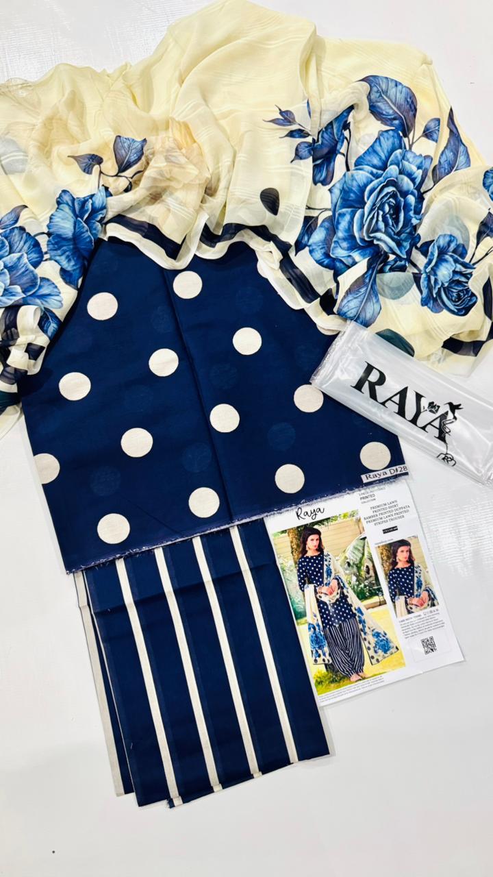 3 PIECE *RAYA*   *Trending Articles*  Luxury Lawn  Print With Bamber Dupatta   💫Lawn  Print Shirt  💫
